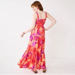 SO Beachy vibrant tropical resort-wear waist cutout long tiered maxi dress NWT XS Photo 2