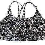 Lululemon Womens Strappy Medium Support CD Energy Bra Black White Size 8 Photo 0