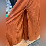 Long Bridesmaid Dress with Slit Pockets Chiffon Formal Dress for Women 12 Orange Photo 8