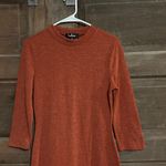 Lulus Conversation Starter Rust Orange Mock Neck Midi Sweater Dress Size Medium Photo 2