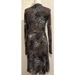 CAbi Brown Front Faux Wrap Stretch Dress w/ Belt Photo 4