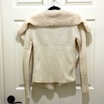 Coffee Shop  New York Cream Sherpa Faux Suede Knit Open Front Cardigan Photo 1