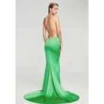 Retrofete Satin Crystal Margot Gown in Green XSmall New. Long Maxi Dress Size XS Photo 11