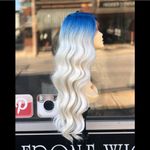 Blue wig 2021 Beach Waves Wigs Birthday Party Wig Photo 3