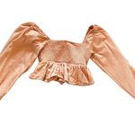 LA Hearts Smocked Babydoll Boho Peach Long Sleeve Crop Top 🔥  Photo 1