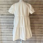 Madewell  Button-Front Short-Sleeve Tiered Mini Dress In Lighthouse Photo 4