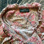 Vintage LRL Ralph Lauren paisley blouse Y2K ruffle western boho top red tan S Photo 13