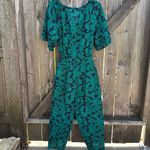 EUC Sundance Grand Bays Floral Jumpsuit Blue Green Size Medium Photo 6