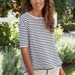 Frank & Eileen  Josephine French Stripes Navy White Essential Jersey Size Medium Photo 0