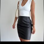 INC  International Concepts Black Leather Skirt Photo 6