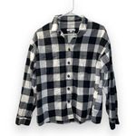 Madewell Buffalo Check Flannel Shirt Jacket in Big Triple True Black size medium Photo 0