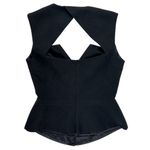 Black Halo  Structured Peplum Sleeveless Blouse Top Open Back Size 2 Photo 1