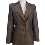 Escada Silk & Wool Blazer Brown Diamond Quilt Size 4 Photo 0