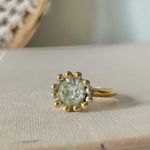 Avon Gold Solitaire Prong Halo Ring Promise Engagement Diamond Glam Classic Jewelry Photo 3