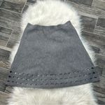 Elie Tahari Gray Laser Cut Wool Skirt Photo 2