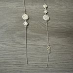 Silver Toned Chain & Disc 17" Long Necklace Lobster Claw Clasp Photo 2