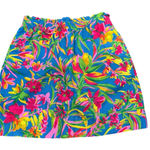 J‎ Crew linen sidewalk Skirt vibrant women’s tropical floral mini pull on 2 Blue Photo 0