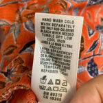 Lucky Brand  Floral Top XS Drawstring Tie at Waist Boho Bohemian Orange Photo 6