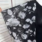 Inner Beauty Floral Sheer Mesh Kimono Topper Open Front Black White XL Photo 5