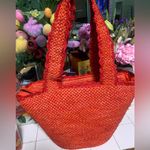 Kate Spade target Red Woven bow Tote Bag straw spring classic sold out Nwt Photo 9