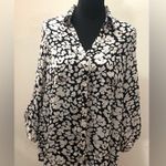 Fortune + Ivy - Chic Monochrome Floral Women's Blouse Size XL Photo 0