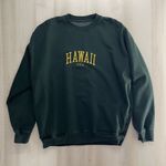 Brandy Melville embroidered Hawaii USA hunter green crewneck pullover sweatshirt Photo 2