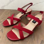 Like New Van Eli Block Heel Cross Strap Patent Leather Sandal Cherry Red 9.5B Size 9.5 Photo 5
