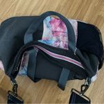 Athleta gym overnight bag duffle travel medium black and pink and purple Photo 11