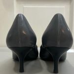 Salvatore Ferragamo  Gray Leather Pointed Toe Kitten Heel Pumps Size 6.5 B Luxury Photo 1