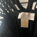 Loft Black Tank Top Sleeveless Crochet Knit Dress Lg Photo 2