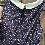 Papaya Sleeveless Navy Blue Tulip Floral Fit & Flare Dress Sundress Size LARGE Photo 6