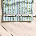Caribbean Joe  Cropped Pants 10 Capris Blue Green Stripes Pockets Lightweight Photo 7