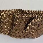 Y2K Gold Bronze Woven Wide Belt Sz S/M Photo 5