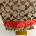 The Coach City Tote Signature Canvas in Brown and Red Photo 5