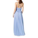 Dress the Population Athena Braided Blue Plunge V-Neck Halter Gown S NWT Photo 1