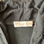 y2k 90’s style Vintage Retro Black Stretch Dressy Floral Sequin Long Sleeve Top Photo 4