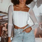 Princess Polly BEVERLY LONG SLEEVE TOP WHITE size 10 nwot Photo 1