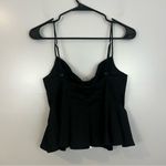 ZARA NWT Black Pleated Button Front Sleeveless Peplum Corset Cropped Top/Tank M Photo 7