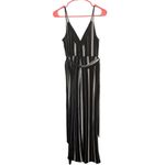 Iris  Jumpsuit Size Small Vertical Stripes Spaghetti Straps Waist Tie Wide Leg Photo 1