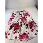 SheIn  CURVE‎ 1XL White Pink Rose Floral Tiered Maxi Skirt Women's Boho Photo 1