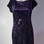 Eliza J Purple Sequin Velvet Sheath Dress Size 8 Photo 0