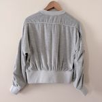 Sweaty Betty  Retake Velour Sweatshirt Ruched Long Sleeve Crewneck Gray Size 4 Photo 8