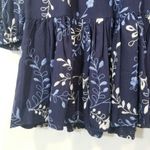 Parker Navy Floral Embroidered Women's Dress Flowy Long Sleeves Photo 6