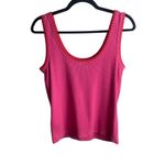 J.Crew Size M Ribbed Tank Top Red Pink Embroidered Preppy Layering Coquette Photo 2