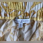 Maison d'Amelie Women’s Shorts Yellow Floral Raffia Belt Linen Blend Size 12 Photo 7