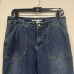 Vintage Y2K Adolfo Women’s Size 10 Flare Jeans Green Stitching Blue Photo 1