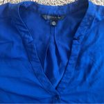 Tommy Hilfiger royal blue long sleeve v neck button down blouse xs Photo 3