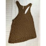Free People  Chevron Sweater Tank‎ Size M Brown Knit Cotton Relaxed Slouchy Boho Photo 3