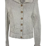 Abercrombie & Fitch Lambswool Chunky Knit Cardigan Sweater Cream VTG Y2K READ Photo 0