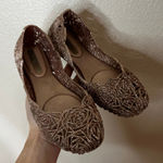 Melissa  x Campana rose gold glitter rosette flats WOMENS 6 Photo 0